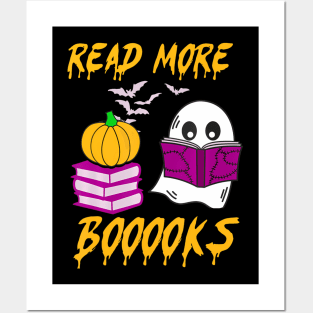 Read More Books Cute Ghost Boo Pumpkin Funny Halloween Posters and Art